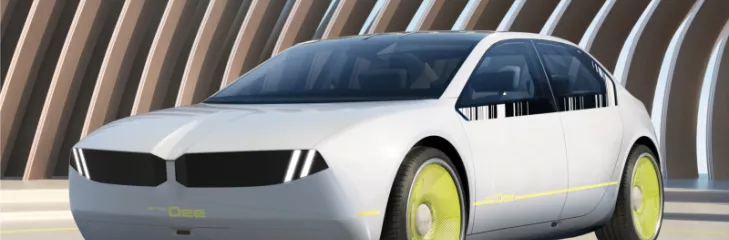 The BMW I Vision Dee is a futuristic electric sedan